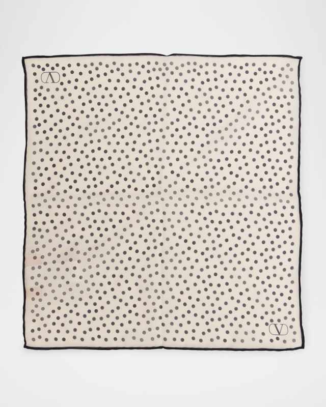 Polka Dot-Print Silk Pocket Square